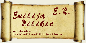 Emilija Milikić vizit kartica